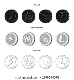 Isolated object of cryptocurrency and coin logo. Collection of cryptocurrency and crypto vector icon for stock.