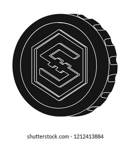 Isolated object of cryptocurrency and coin sign. Collection of cryptocurrency and crypto stock symbol for web.