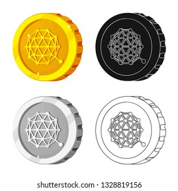 Isolated object of cryptocurrency and coin sign. Set of cryptocurrency and crypto stock symbol for web.