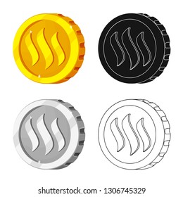 Isolated object of cryptocurrency and coin symbol. Set of cryptocurrency and crypto stock symbol for web.