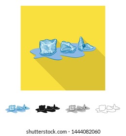 Isolated object of cube and ice sign. Set of cube and kitchen stock symbol for web.