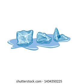 Isolated object of cube and ice symbol. Set of cube and kitchen stock vector illustration.
