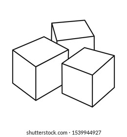 Isolated object of cube and sugar sign. Web element of cube and ingredient vector icon for stock.