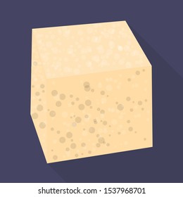 Isolated object of cube and sugar symbol. Web element of cube and brown vector icon for stock.
