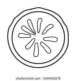 Isolated object of cucumber and slice symbol. Graphic of cucumber and circle Stock symbol for web.