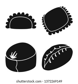 Isolated object of cuisine  and appetizer icon. Set of cuisine  and food  stock vector illustration.