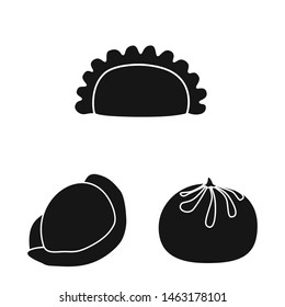 Isolated object of cuisine and appetizer sign. Set of cuisine and food stock vector illustration.