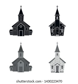 Isolated object of cult and temple logo. Set of cult and parish stock symbol for web.