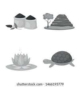 Isolated object of culture and landmark sign. Set of culture and asia vector icon for stock.