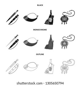 Isolated object of culture and sightseeing icon. Collection of culture and originality stock vector illustration.