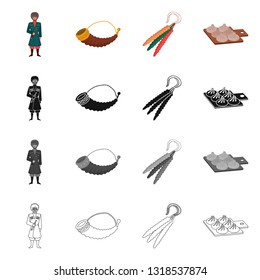 Isolated object of culture and sightseeing icon. Set of culture and originality vector icon for stock.