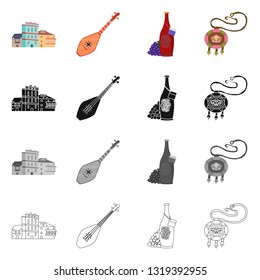 Isolated object of culture and sightseeing icon. Collection of culture and originality stock vector illustration.