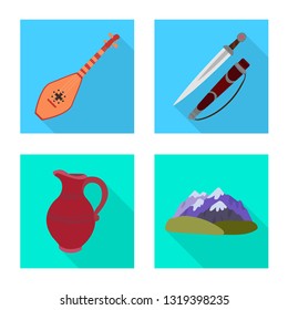 Isolated object of culture and sightseeing icon. Set of culture and originality stock vector illustration.