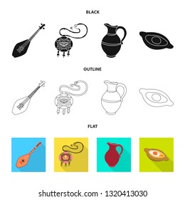 Isolated object of culture and sightseeing icon. Collection of culture and originality stock vector illustration.