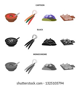 Isolated object of culture and sightseeing icon. Collection of culture and originality stock vector illustration.