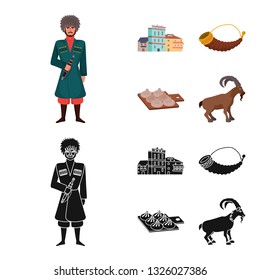 Isolated object of culture and sightseeing icon. Collection of culture and originality stock vector illustration.
