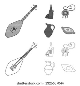Isolated object of culture and sightseeing icon. Collection of culture and originality stock vector illustration.