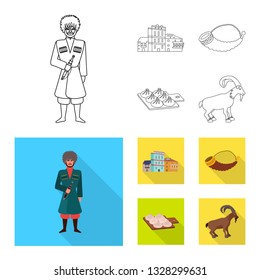 Isolated object of culture and sightseeing icon. Set of culture and originality vector icon for stock.