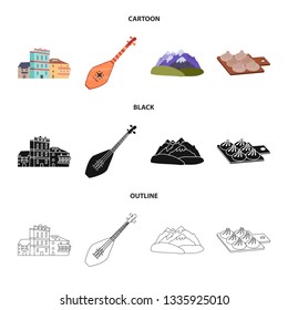 Isolated object of culture and sightseeing icon. Set of culture and originality stock vector illustration.