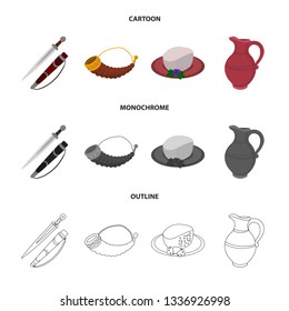 Isolated object of culture and sightseeing icon. Set of culture and originality vector icon for stock.