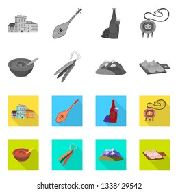 Isolated object of culture and sightseeing icon. Collection of culture and originality stock symbol for web.