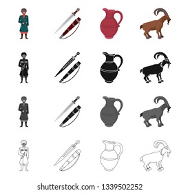 Isolated object of culture and sightseeing icon. Collection of culture and originality vector icon for stock.