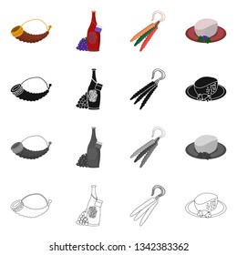 Isolated object of culture and sightseeing icon. Set of culture and originality stock symbol for web.