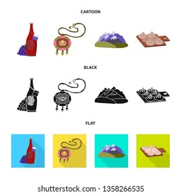 Isolated object of culture and sightseeing icon. Set of culture and originality vector icon for stock.