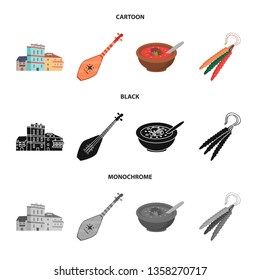 Isolated object of culture and sightseeing icon. Set of culture and originality stock symbol for web.