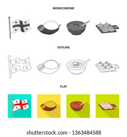Isolated object of culture and sightseeing icon. Collection of culture and originality stock symbol for web.