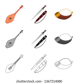 Isolated object of culture and sightseeing icon. Set of culture and originality stock symbol for web.