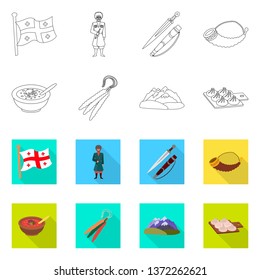 Isolated object of culture and sightseeing icon. Collection of culture and originality vector icon for stock.