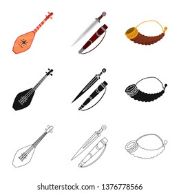 Isolated object of culture and sightseeing icon. Set of culture and originality stock vector illustration.