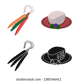 Isolated object of culture and sightseeing icon. Collection of culture and originality vector icon for stock.