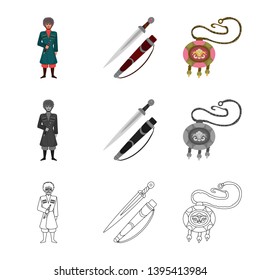 Isolated object of culture and sightseeing icon. Set of culture and originality vector icon for stock.