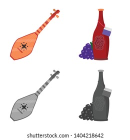 Isolated object of culture and sightseeing icon. Set of culture and originality stock vector illustration.
