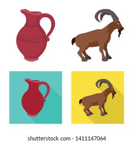 Isolated object of culture and sightseeing icon. Set of culture and originality stock vector illustration.