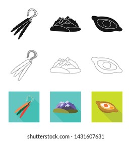 Isolated object of culture and sightseeing icon. Set of culture and originality vector icon for stock.