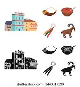Isolated object of culture and sightseeing icon. Collection of culture and originality stock vector illustration.