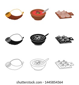 Isolated object of culture and sightseeing icon. Collection of culture and originality stock vector illustration.