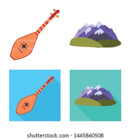 Isolated object of culture and sightseeing icon. Set of culture and originality stock vector illustration.