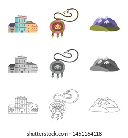 Isolated object of culture and sightseeing icon. Collection of culture and originality stock symbol for web.