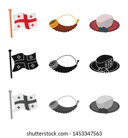 Isolated object of culture and sightseeing icon. Set of culture and originality stock symbol for web.
