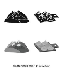 Isolated object of culture and sightseeing icon. Set of culture and originality stock symbol for web.