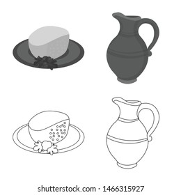 Isolated object of culture and sightseeing icon. Collection of culture and originality vector icon for stock.