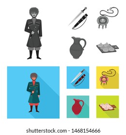 Isolated object of culture and sightseeing icon. Set of culture and originality stock symbol for web.