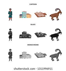 Isolated object of culture and sightseeing logo. Collection of culture and originality vector icon for stock.