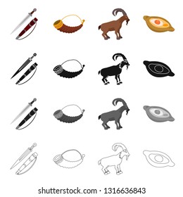 Isolated object of culture and sightseeing logo. Set of culture and originality vector icon for stock.
