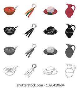 Isolated object of culture and sightseeing logo. Collection of culture and originality vector icon for stock.