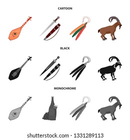 Isolated object of culture and sightseeing logo. Set of culture and originality stock vector illustration.